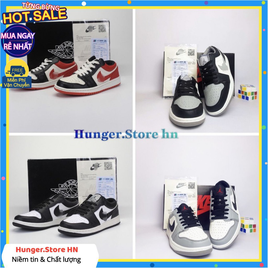 Giày Air Jordan Cổ thấp 4 màu đỏ đen, đen trắng, đen xám, xám trắng - Hnger.Store