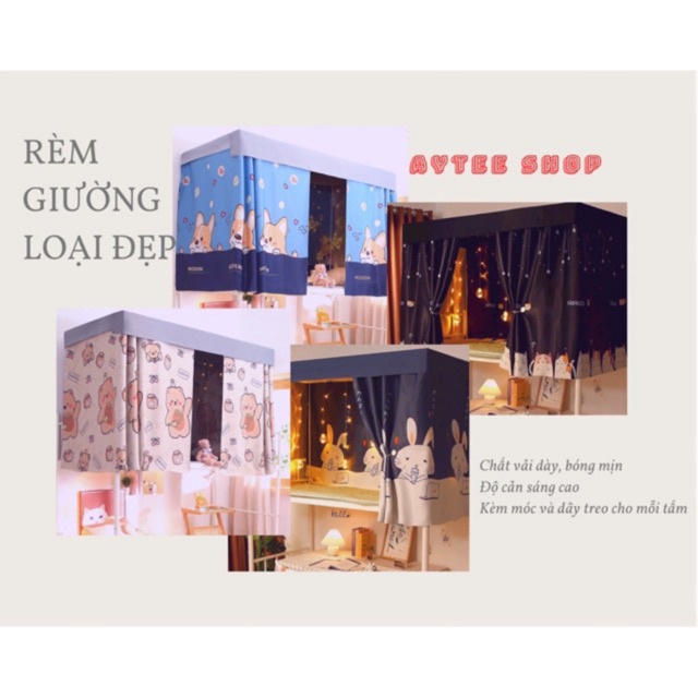 Rèm Giường Tầng Loại Đẹp Chất Dày Dặn Che Nắng Tốt
