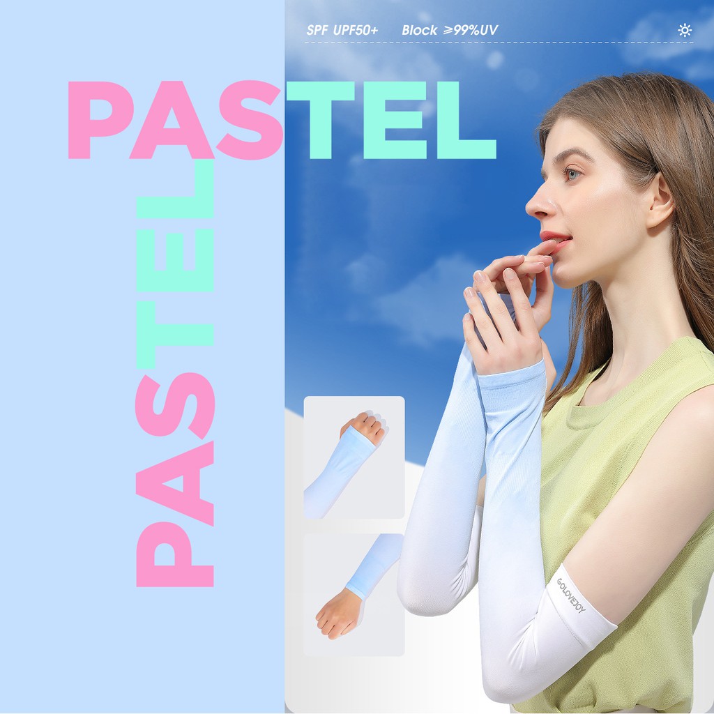 PASTEL găng ống tay chống nắng UPF50+ mát lạnh Golovejoy