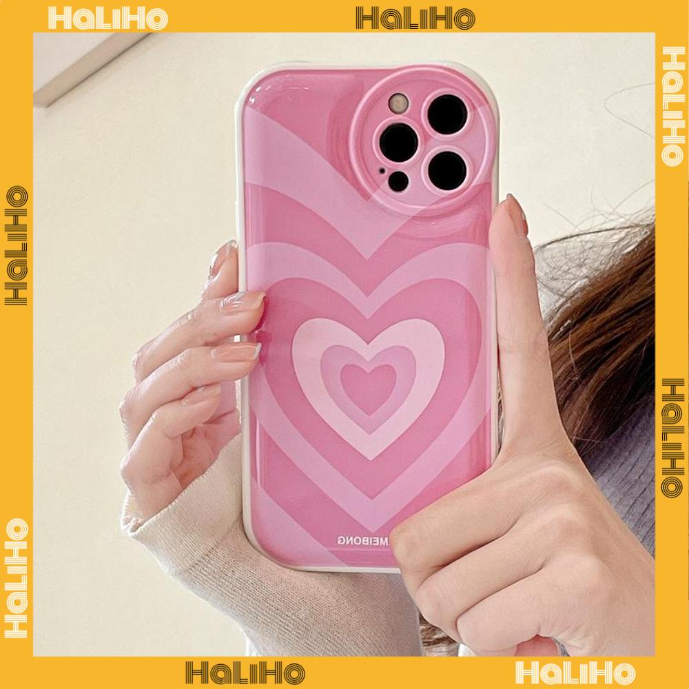Ốp điện thoại silicon túi khí in trái tim hồng thích hợp cho iPhone 11 Pro Max 13 Pro Max 12 Pro Max 7Plus xr XS Max
