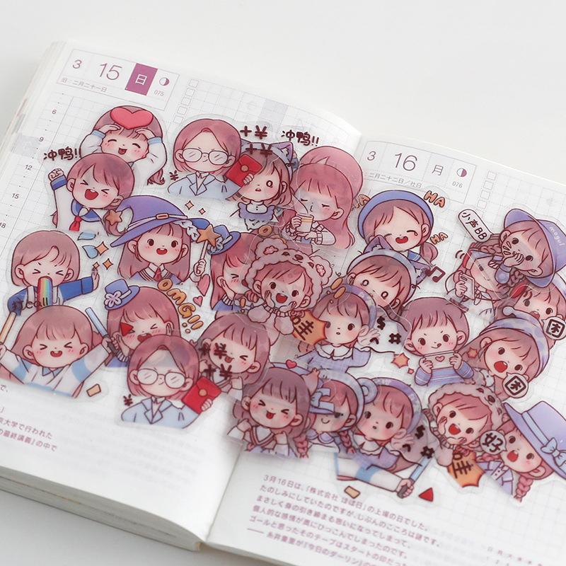 Set 40 Miếng Dán Hình Trang Trí Biểu Tượng Cảm Xúc Dễ Thương