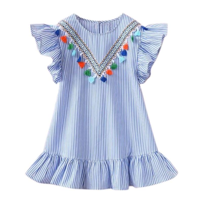 Đầm Chữ A Tay Cánh Tiên Dễ Thương Cho Bé 2-7 Tuổi