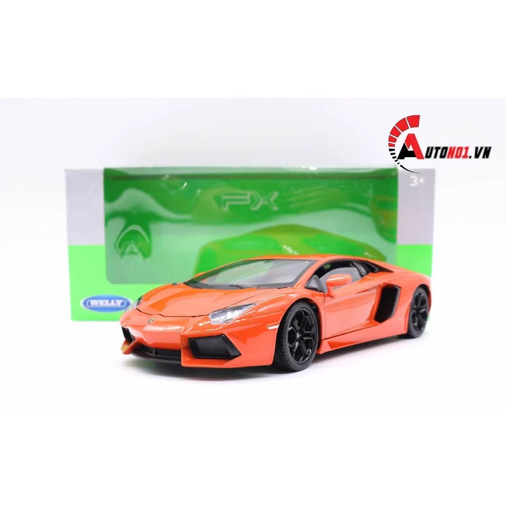 MÔ HÌNH XE LAMBORGHINI AVENTADOR LP700-4 ORANGE 1:24 WELLY 4650