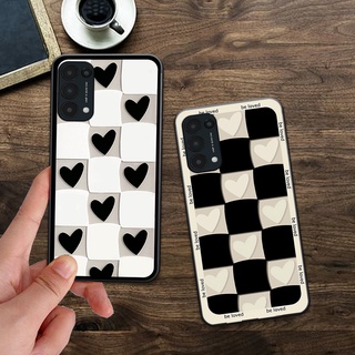 Ốp Oppo Reno 5 4G / Reno 5 5G / Reno 5 bộ hình caro trái tim đen trắng hồng bong bóng dễ thương