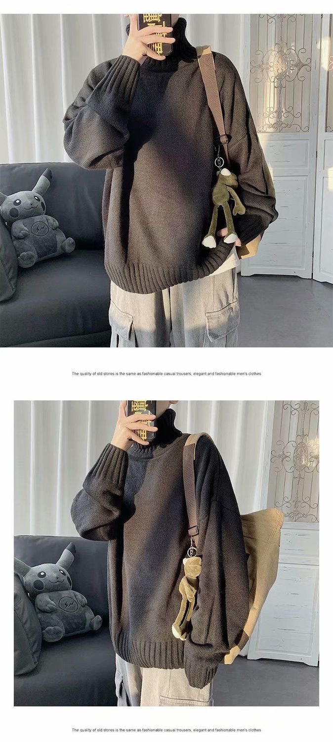Áo Sweater Cổ Lọ Dáng Rộng Thời Trang Thu Đông Cho Nam Giới | BigBuy360 - bigbuy360.vn