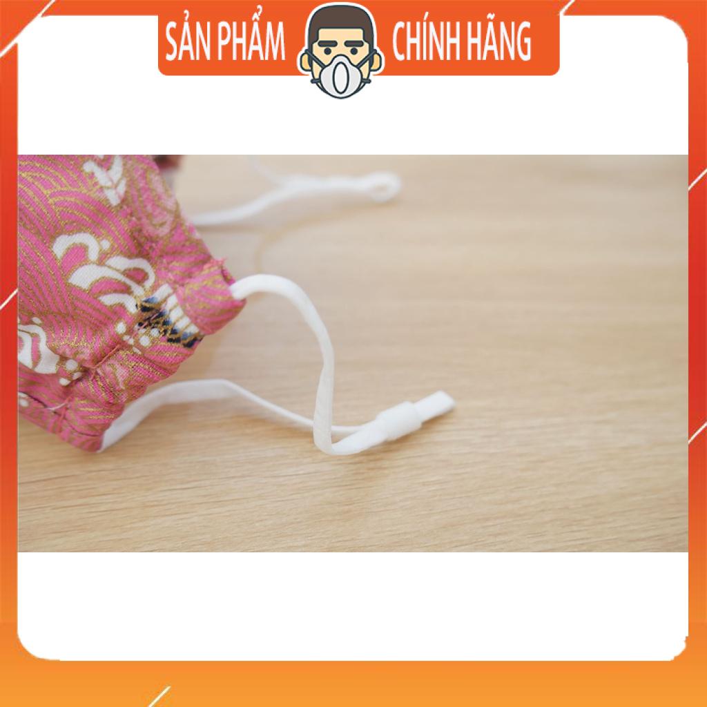 Khẩu trang vải chống nắng họa tiết chim nền đỏ chất vải tốt chống nắng cao