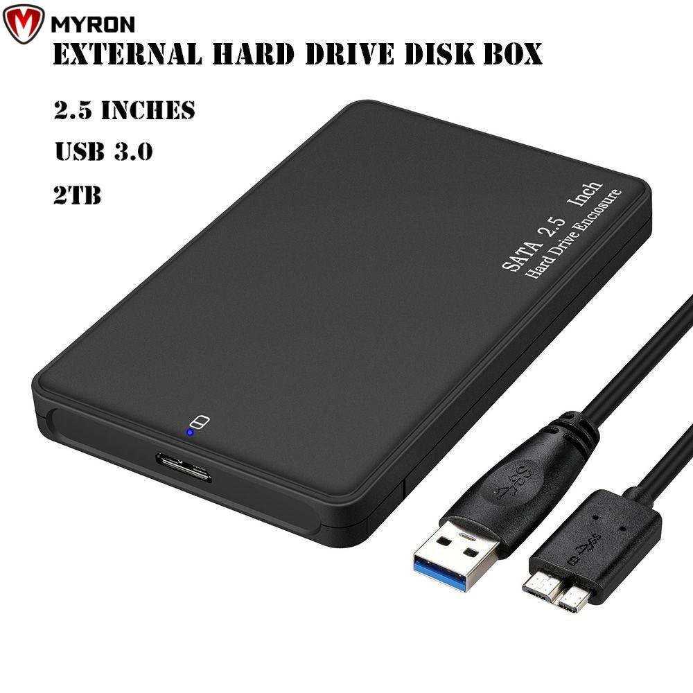 MYRON New HDD Enclosure Computer Peripherals External Case Hard Disk Drive 2TB Portable 2.5 Inch USB 3.0 SATA SSD Cover Box Storage Devices