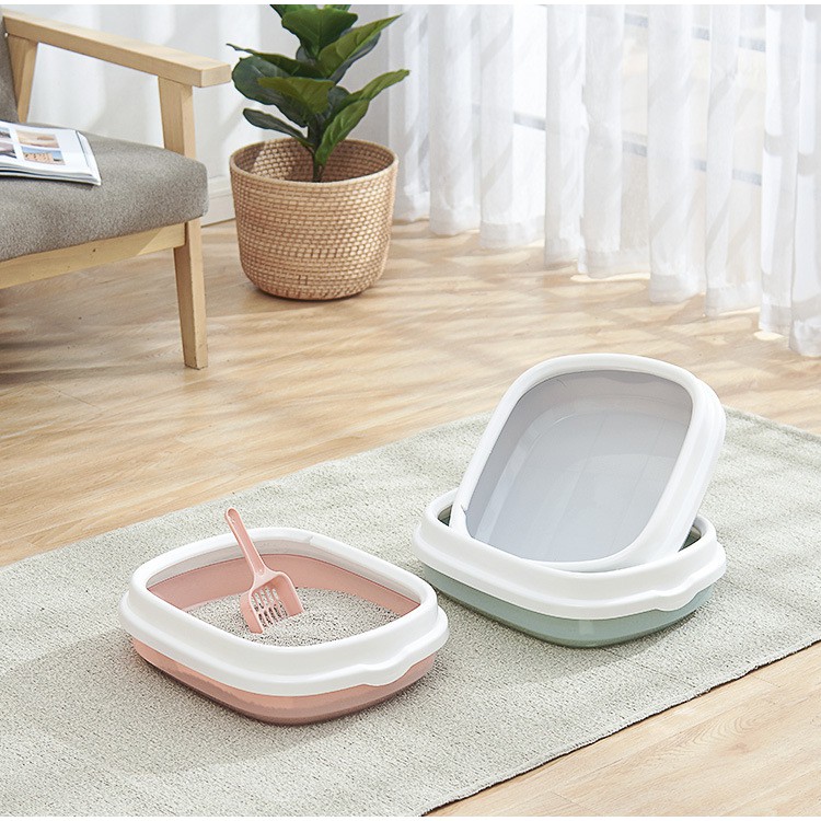 Chậu đựng cát vệ sinh cho mèo size lớn tặng kèm xẻng xúc cát, Giá cả cạnh tranh nhất