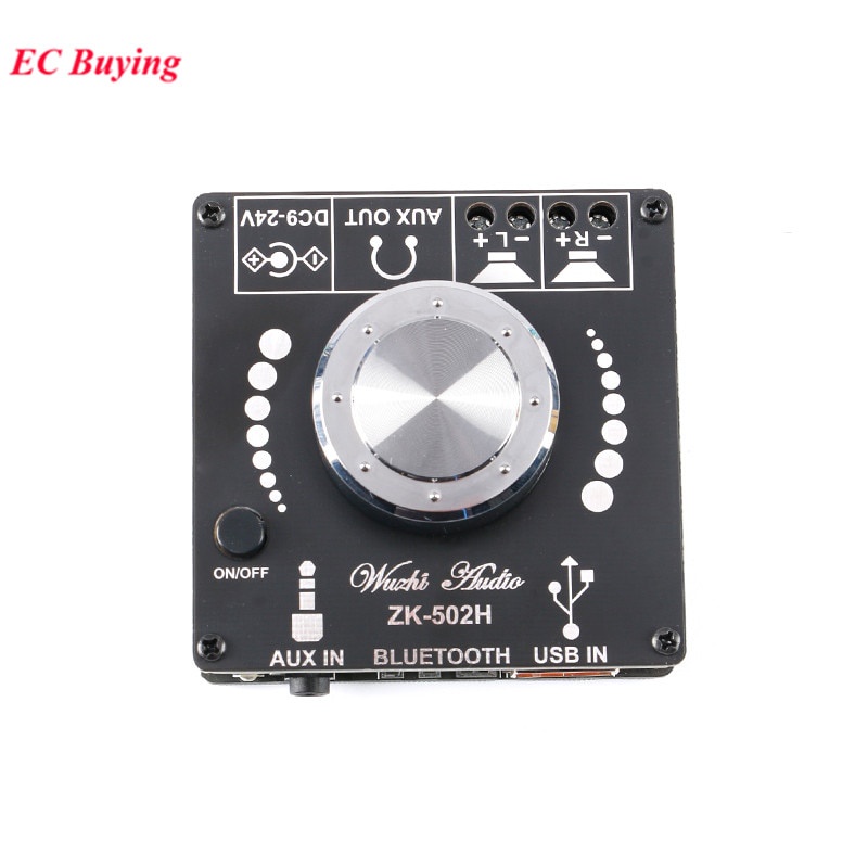 Bảng mạch khuếch đại âm thanh kỹ thuật số Zk-502H Hifi 2.0 50w + 50w Ble 5.0 Tpa3116D2 50wx2 Aux Amp chất lượng cao