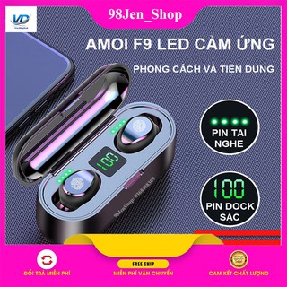 Tai Nghe Bluetooth, Tai Nghe Không Dây AMOI F9 TWS 5.0 9D, Cảm Ứng Chạm, Chống Nước, Chống Ồn, bảo hành 12 tháng
