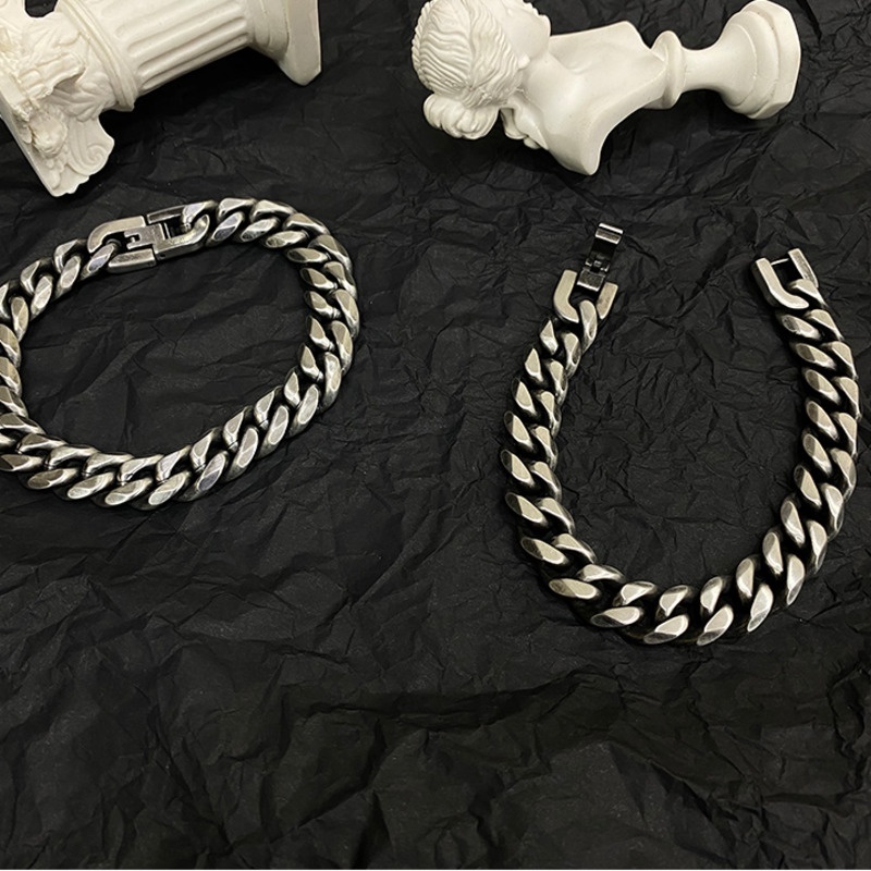 Vòng đeo tay bằng thép titan phong cách hip hop đường phố thời trang cho nam và nữ