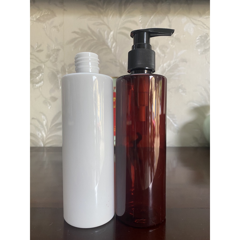 Chai nhựa Pet 200mml vòi nhấn đen