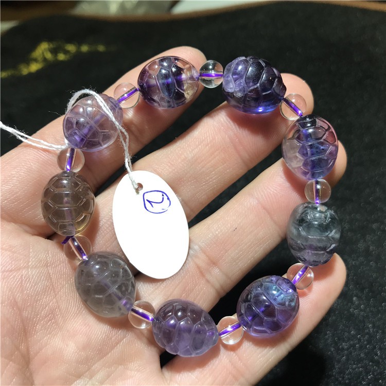 Vòng Tay Chuỗi Hạt Đá Fluorite Tự Nhiên Màu Sắc Độc Đáo