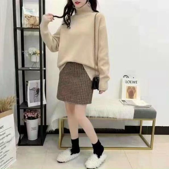 Áo len tay bồng, áo len cổ lọ nữ form rộng chất len mịn form chuẩn len dáng xinh xắn tha hồ mix đồ hàng quảng châu xịn | BigBuy360 - bigbuy360.vn