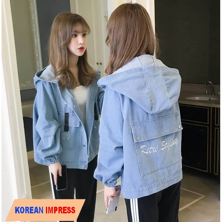 ÁO KHOÁC NỮ KAKI TÚI HỘP CÓ NÓN, ÁO KHOÁC KAKI CÁ TÍNH - Korean Impress Shop