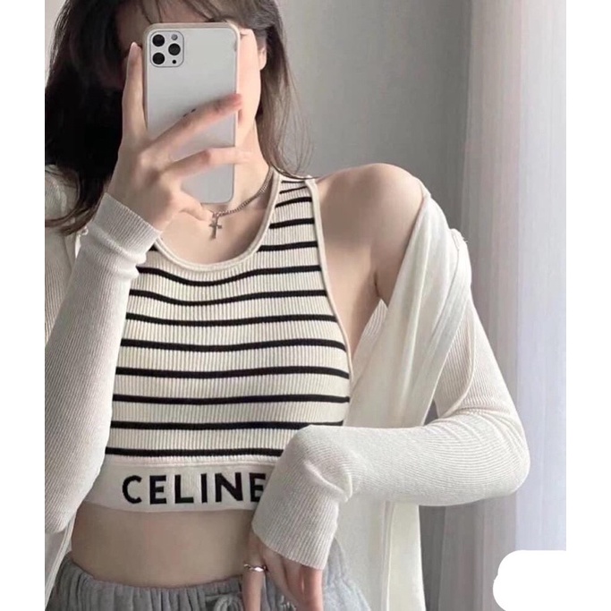 Áo Bra Ce.Line Thun Gân Hàn Hot Trend