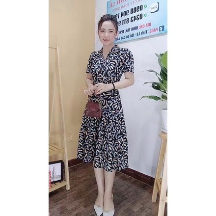 [Video Thật] Đầm Đuôi Cá Cổ Vest Hoạ Tiết Bút Chì Vải Lụa Mát Mịn, Váy Đuôi Cá Tôn Dáng 43-70kg Phù Hợp Dự Tiệc Công Sở | BigBuy360 - bigbuy360.vn