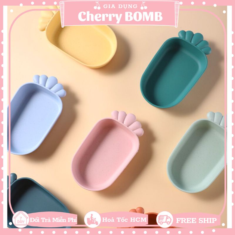 Đĩa Hình Cà Rốt Bằng Nhựa Lúa Mạch An Toàn Dày Dặn Đựng Thức Ăn