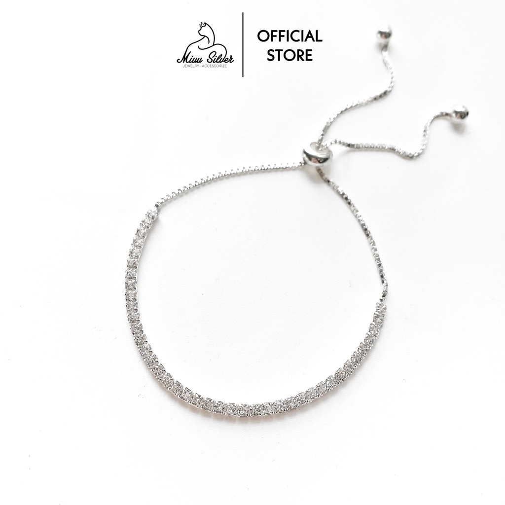 Vòng tay bạc Miuu Silver, lắc tay bạc xinh xắn, lấp lánh, thiết kế dây rút điều chỉnh size Katarine