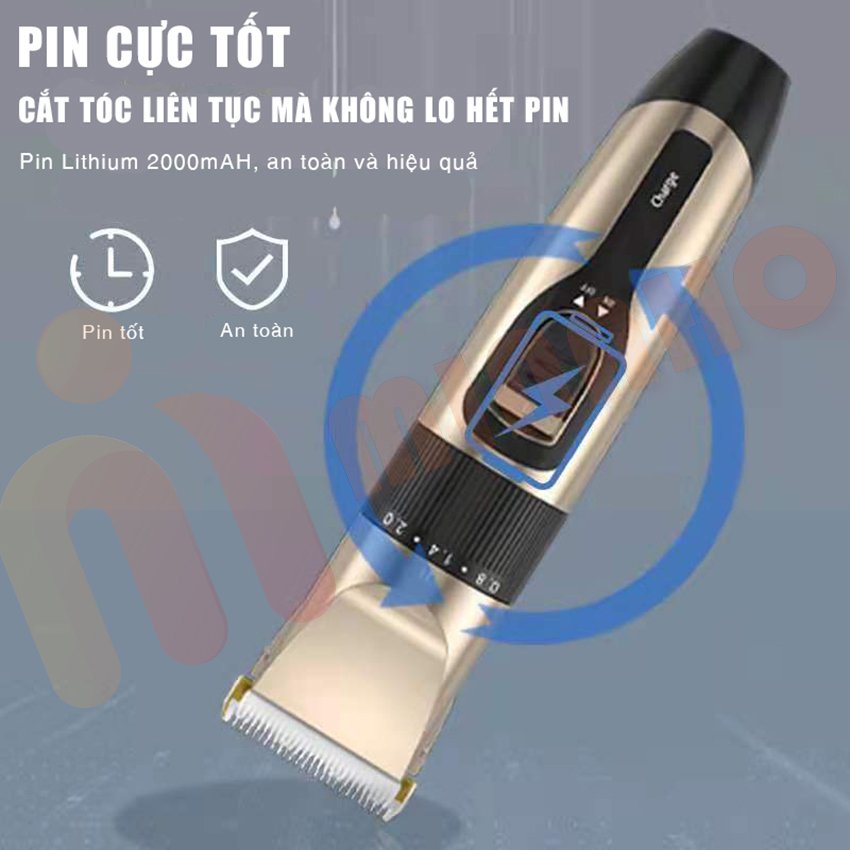 Tông Đơ Cắt Tóc Cao Cấp MINAHO - Tông Đơ Cắt Tóc Gia Đình Siêu Khỏe ( tặng kèm 9 phụ kiện )