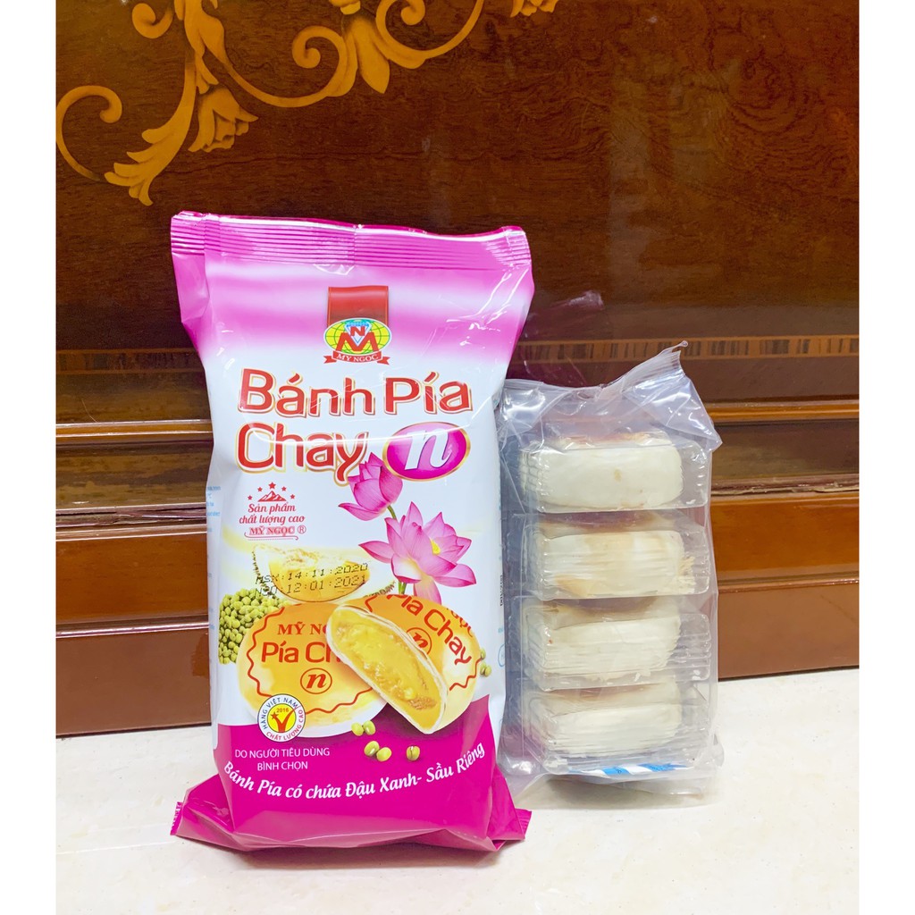 310g Bánh PÍA chay N đậu xanh SẦU RIÊNG CHÍN không trứng muối 🌺🌺 Pia Cake with Fresh Durian & Mung Bean