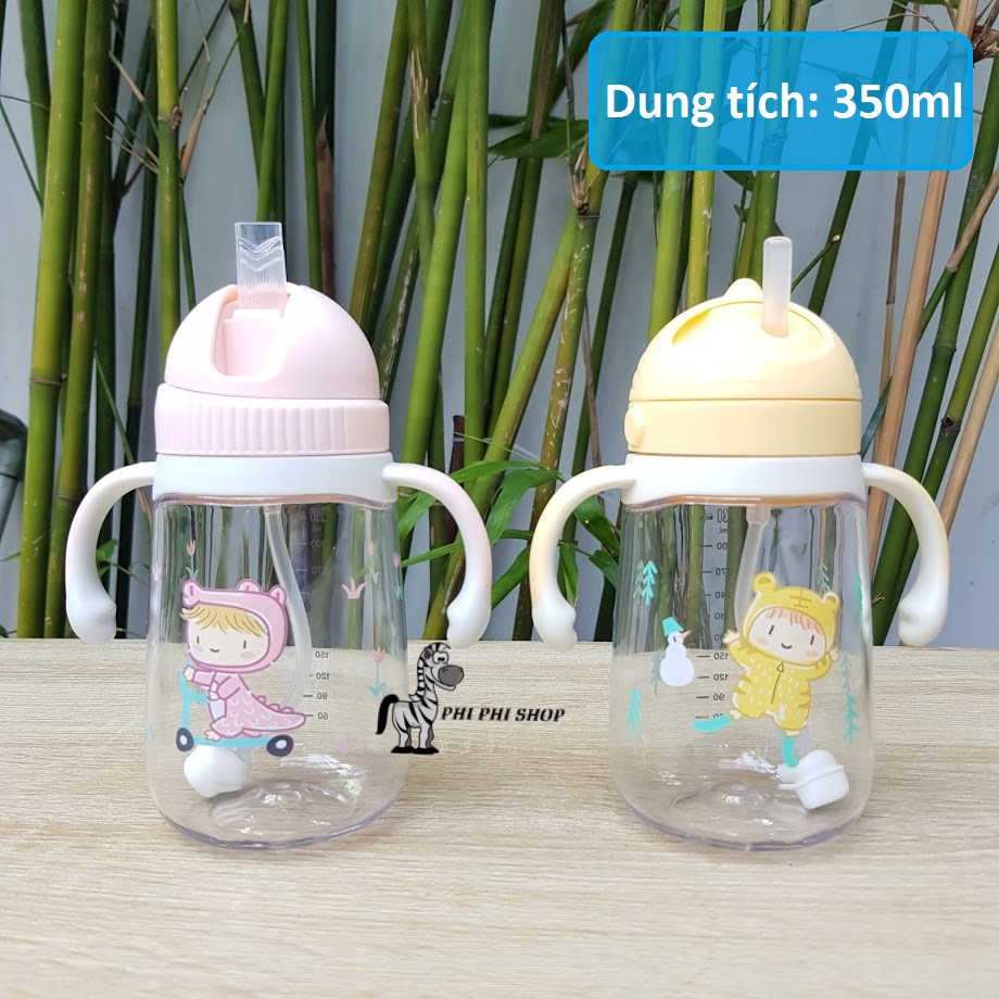 Bình tập uống Lock&Lock Todder Bottle dung tích 240ml , 350ml cho bé bằng nhựa tritan có ống hút ABF680 ABF682