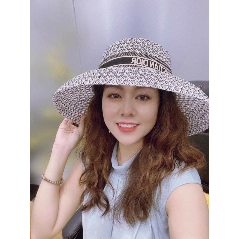 Mũ cói đi biển mũ lồng đèn ong size nhỏ dễ thương