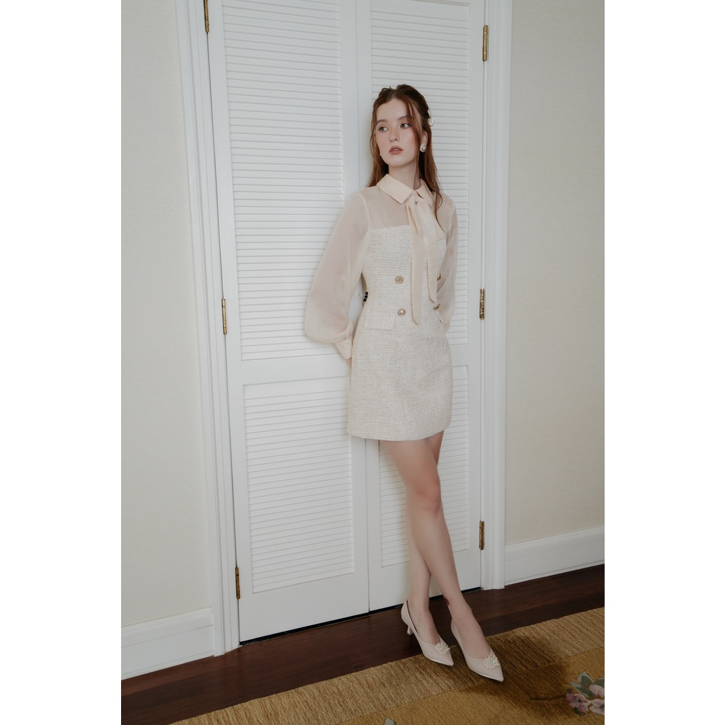 Váy dạ phối tay ren nút ngọc Stella Dress by Joie des Roses | BigBuy360 - bigbuy360.vn