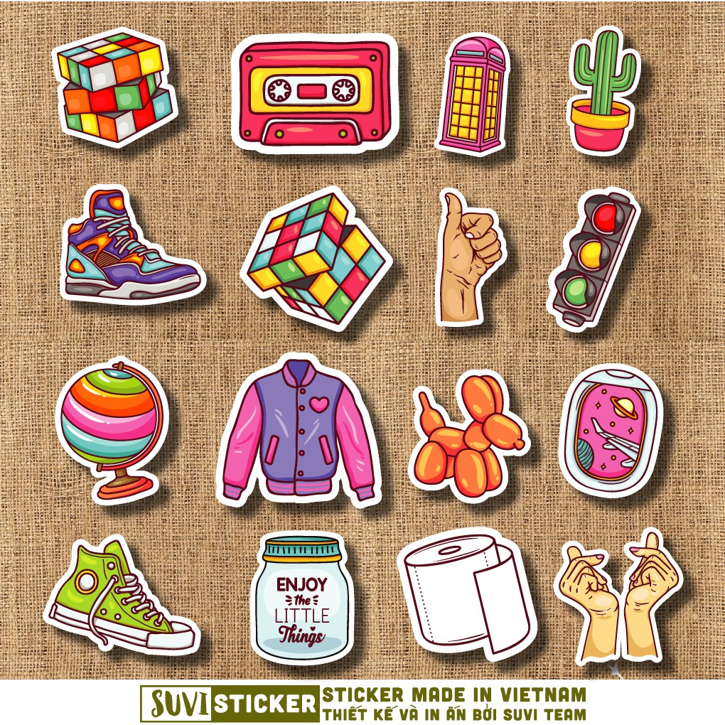 50 Sticker Nhiều Thể Loại 2 chống nước sticker dán laptop, điện thoại, đàn guitar, mũ bảo hiểm, vali. MSP: K01