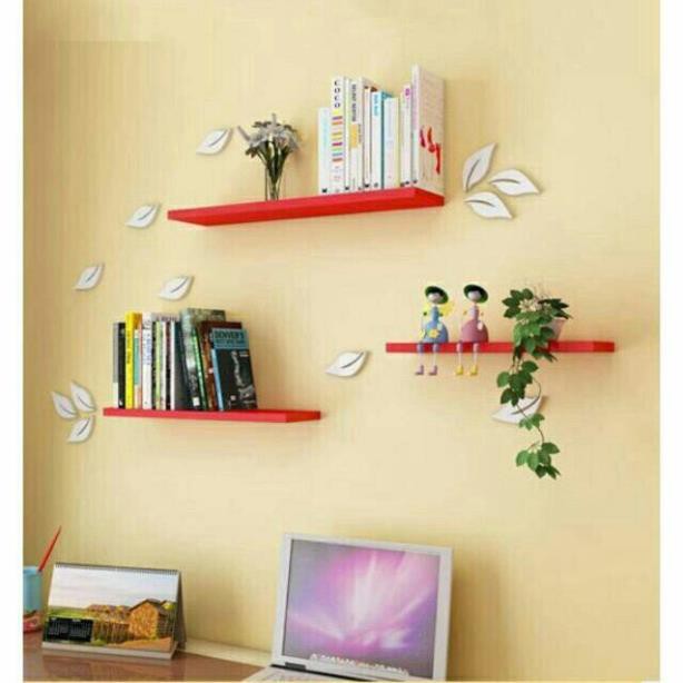 Bộ 3 thanh kệ treo tường 40×15cm gỗ lõi xanh chống ẩm thái lan
