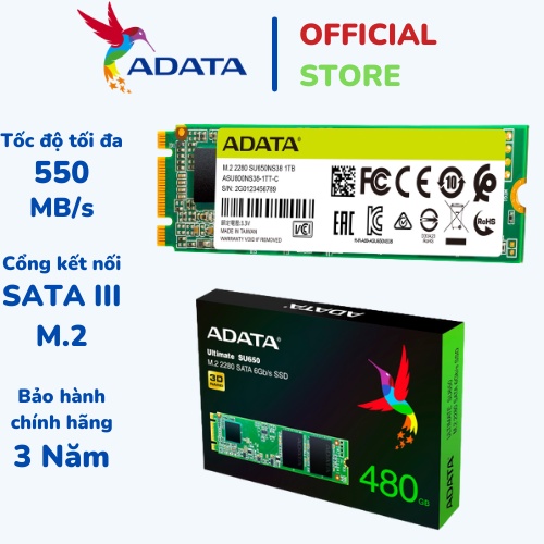 Ổ cứng SSD ADATA SU650NS38 M.2 2280 SATA III (120GB / 240GB / 480GB) - Bảo hành 3 năm