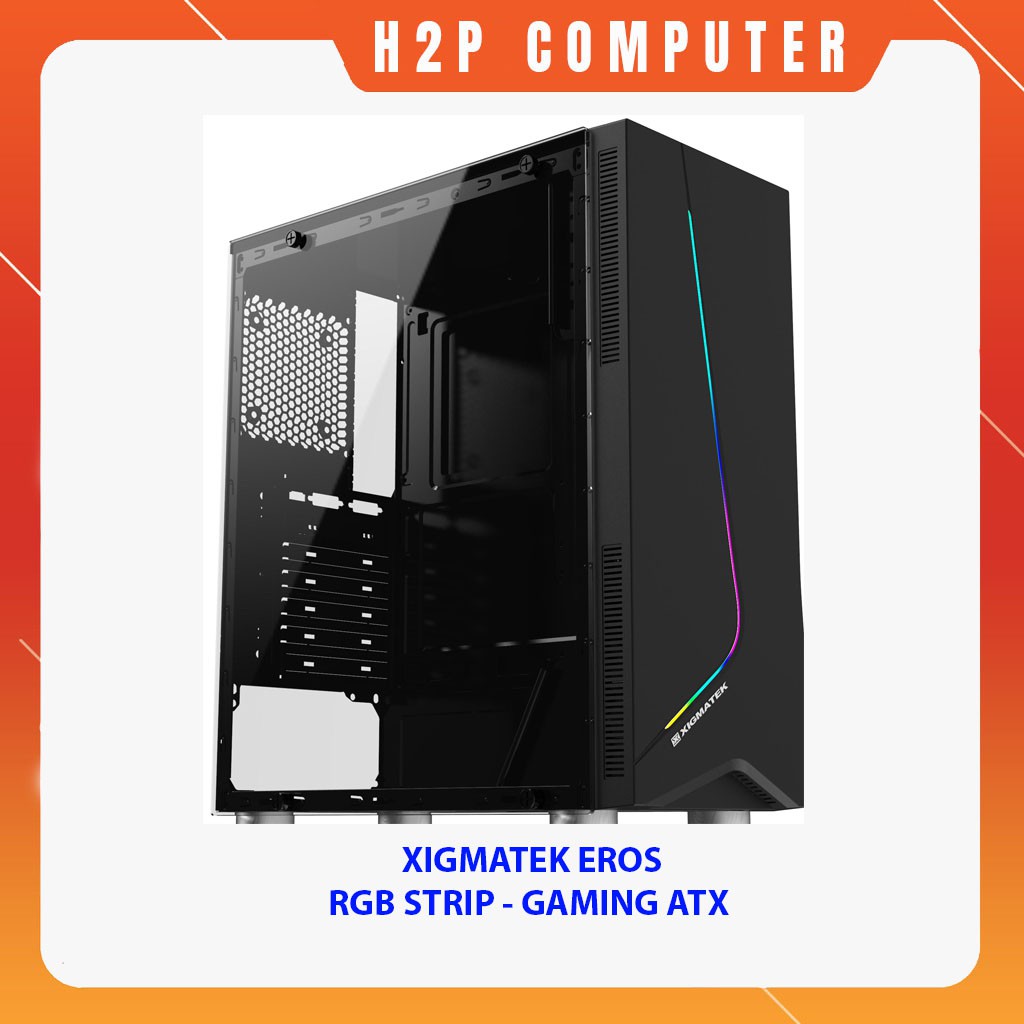 Vỏ Case Xigmatek EROS (EN43361) - RGB STRIP, GAMING ATX New - Mặt hông kính cường lực