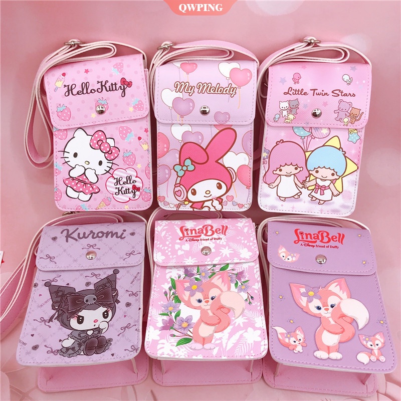 Túi Đeo Chéo Hình Hello Kitty Đựng Điện Thoại Bằng Da PU Dành Cho Nữ