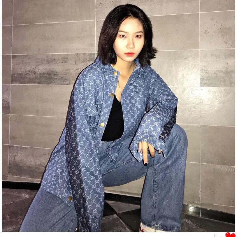 Áo Sơ Mi denim Tay Dài Dáng Rộng Phong Cách Hàn Quốc Thời Trang Xuân Thu Cho Nữ