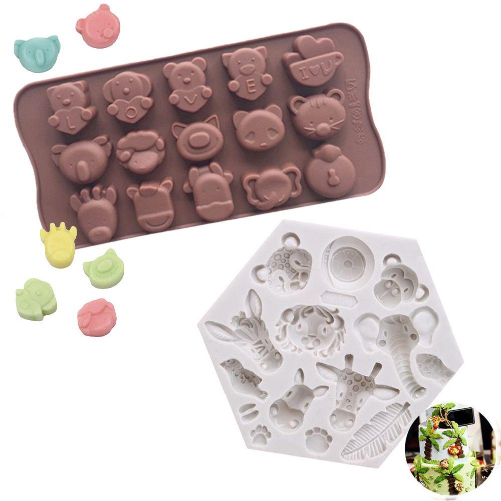 Khuôn Silicone Tạo Hình Làm Bánh Kẹo Hình Động Vật 3D DIY