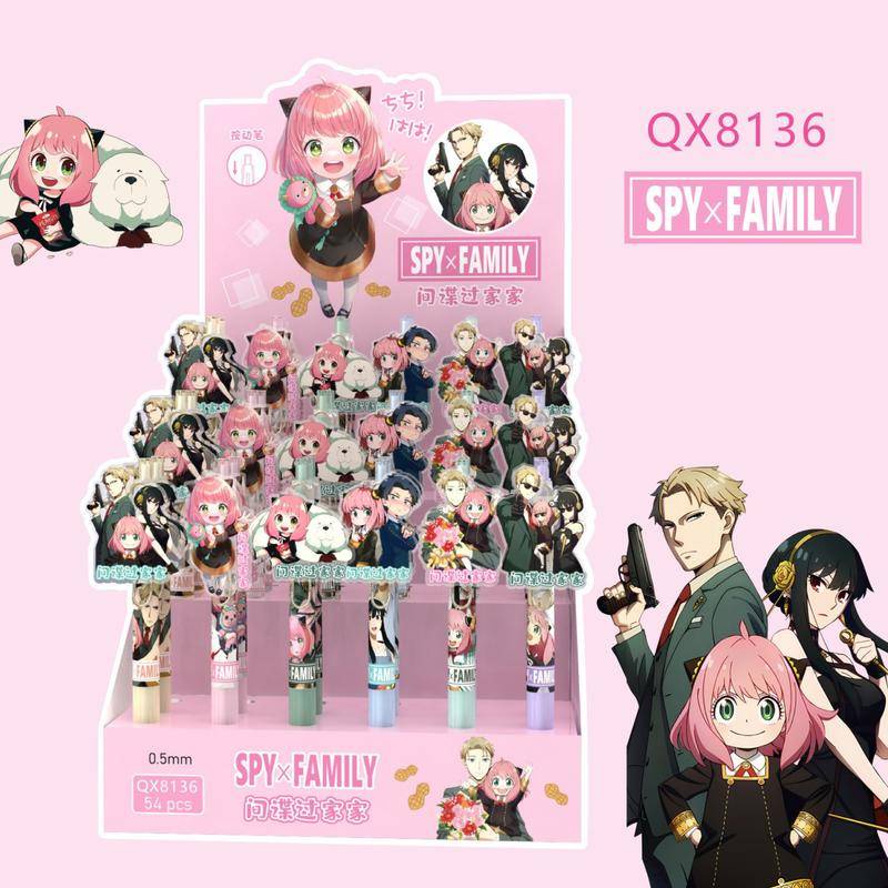 6 Bút Mực Gel Họa Tiết Anime SPY x FAMILY Loid Forger Anya Forger Yor Forger