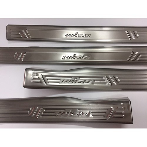 [WIGO] ,Bộ 8 ốp bậc cửa trong ngoài Toyota Wigo 2018 2019 2020- mẫu inox