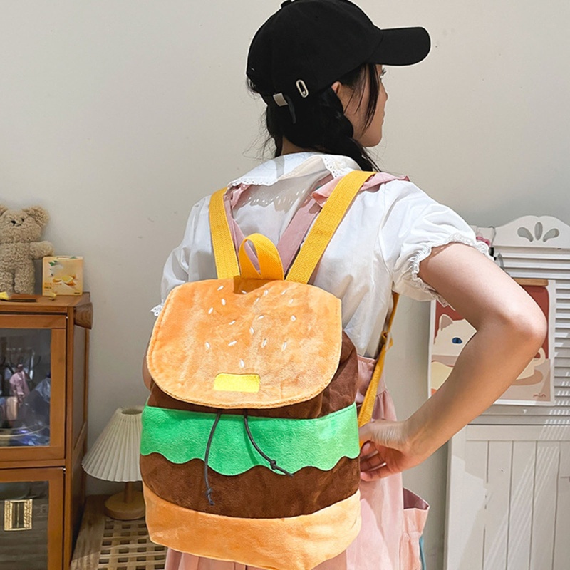 Ba Lô Rút Dây Hình Hamburger Dễ Thương Cho Nữ