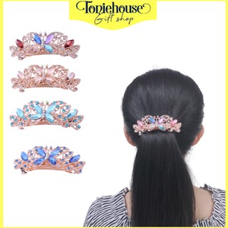 Kẹp tóc đính đá pha lê hình bướm sang trọng cho nữ
