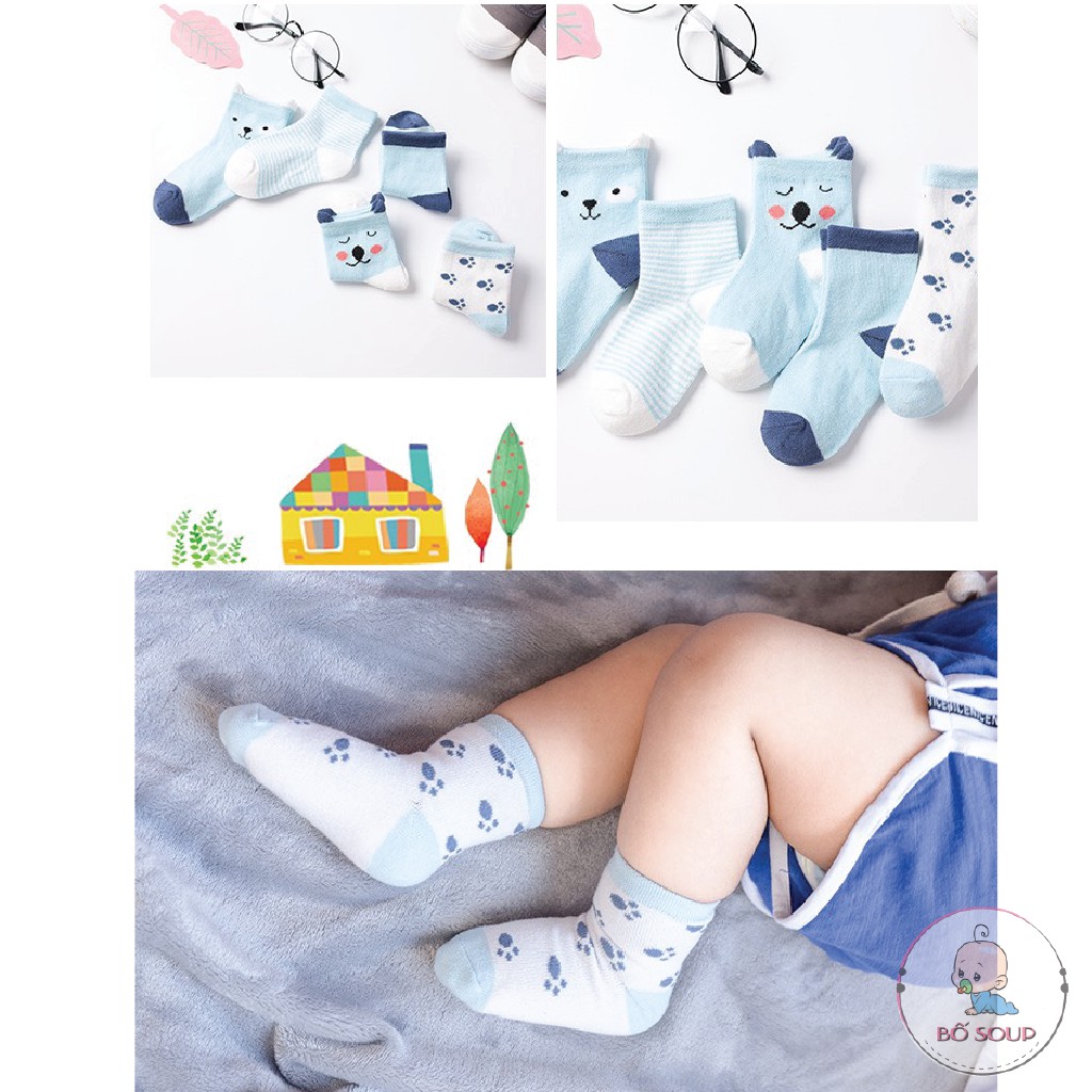 Set 5 Đôi Tất Cho Bé Hoạ Tiết Dễ Thương