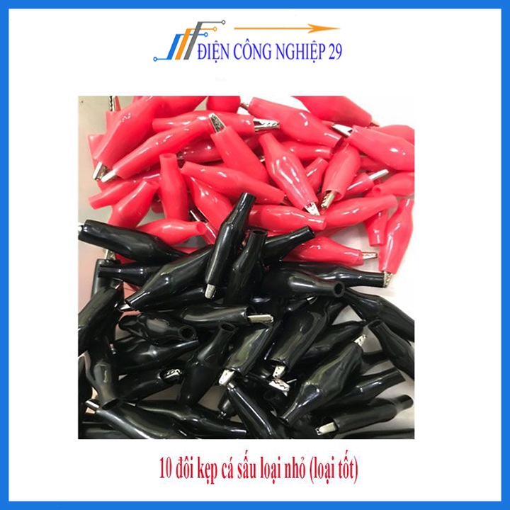 Bộ 10 đôi kẹp cá sấu loại nhỏ (loại tốt) dùng kết nối dây điện