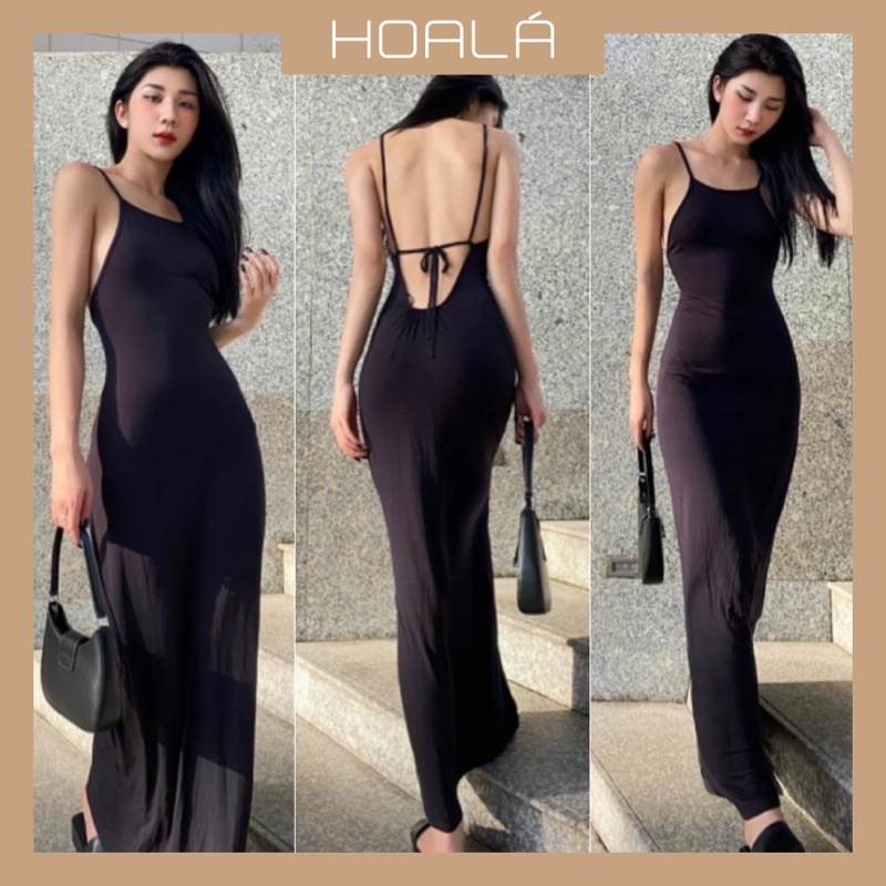 Đầm Thun Lụa Maxi Hở Lưng Cột Dây D87