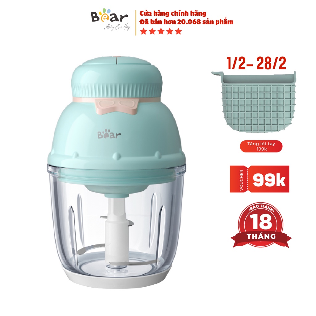 Máy Xay Ăn Dặm Bear 0,6L Xay Ăn Dặm, Sinh Tố Đa Năng Nhỏ Gọn Tiện Lợi Chất Liệu Cao Cấp An Toàn Cho Bé B06V1