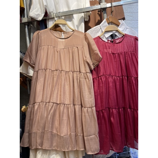 Váy babydoll đầm dáng xòe nhiều tầng vintage xinh | BigBuy360 - bigbuy360.vn