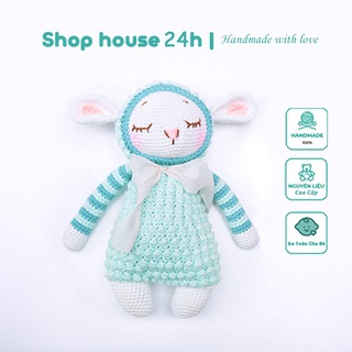 Thú bông móc len cao cấp cho bé - Gấu bông cute Cừu lalylala quà tặng đồ chơi handmade nhồi bông