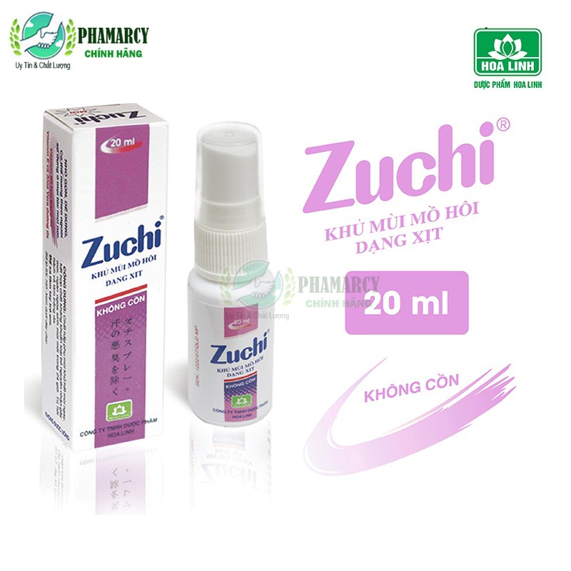 Xịt khử mùi hôi cơ thể thảo dược chè xanh chanh Zuchi 20ml