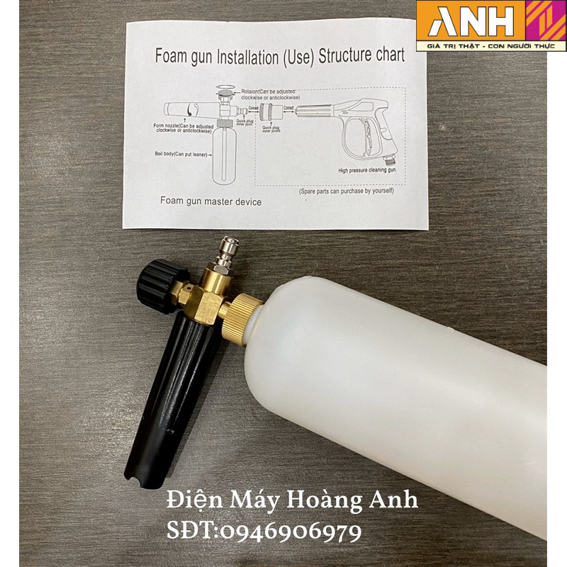 Bình phun tạo bọt tuyết+Tặng kèm đầu cái nối nhanh 1/4 inch