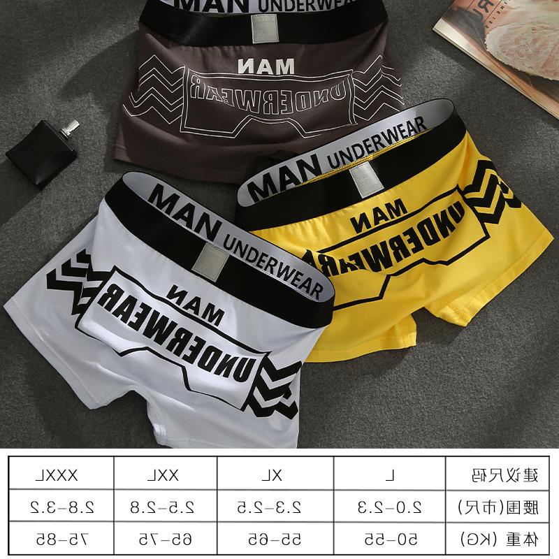 3 Packs Of Men's Underwear, Men's Boxer Shorts, Pure Cotton Pants, Underpants, Personality, Breathable, Boys' Trendy Box