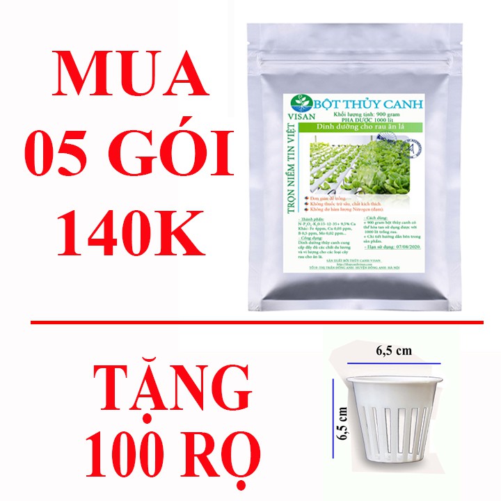 Dung dịch thủy canh combo 5 gói 140k tặng 100 rọ