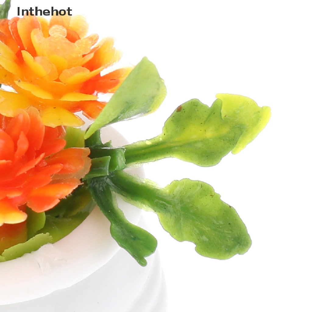 Bộ 3 Chậu Cây Xanh mini Tỉ Lệ 1: 12 Trang Trí Nhà Búp Bê